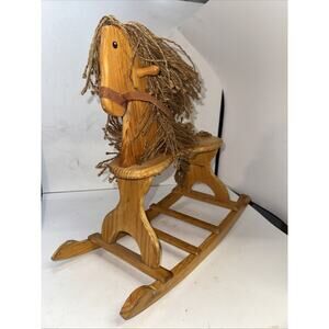 Big Wooden Rocking Horse Amish Style Toy Decor Medium Size 16”H x 18" W x 7 L